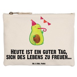 Mr. & Mrs. Panda S Make-Up Bag Avocado Party, White, L Schminktasche, Hand drawn
