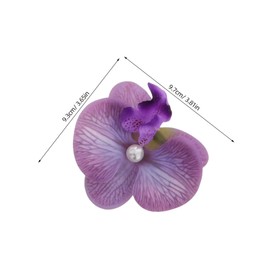 OATIPHO 6pcs Hawaiian Orchid Hair Clip Artificial Phalaenopsis Barrettes Tropical Flower Hair Accessories for Beach Vacation