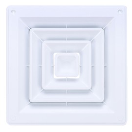 PATIKIL Square Air Vent Cover 10 x 10 inch, 4 Inch Dia., Air Return Grille Sidewall or Ceiling Air Diffuser with Square-to-Round Adapter for Home Bathroom Kitchen Ventilation