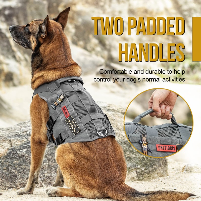 OneTigris AIRE Mesh Tactical Dog Harness,Summer Cool&Refreshing Mesh Design Service
