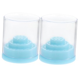 BIUDECO 2pcs Grinding Bits Storage Box for Nail Salon Nail Art Organizer and Practical Display Base for Neat