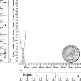 Gem Stone King 925 Silver and 10K Yellow Gold Diamond Pendant with Chain Cushion Purple Amethyst and Moissanite (0.99 Cttw)