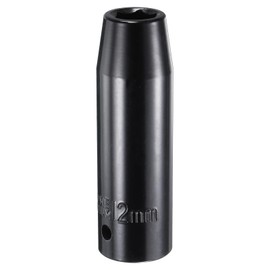 QUARKZMAN 1/2 Inch Drive 6 Point Socket 12 mm Metric Depth Impact Socket Chrome Vanadium Alloy Steel Square Drive 6 Point Sockets Mechanics Hand Tool Black Gloss