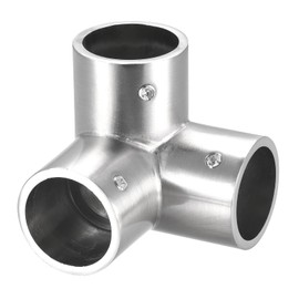 sourcing map Rail Elbow Fitting 90 Degree 3-Way Zinc Alloy Pipe Connector Brushed for 25mm/1" OD Handrail Railing
