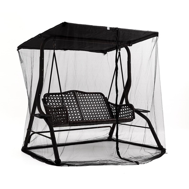Patio Swing Mosquito Netting - Polyester Mesh Screen with Zipper