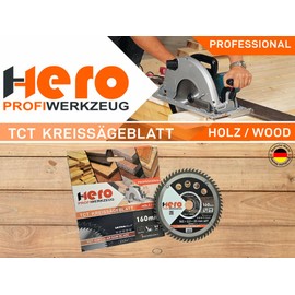 HERO Circular Saw Blade 160 x 20/16 mm 60 Teeth Carbide Saw Blade TCT Replacement Saw Blade for Woodworking Soft & Hardwood, Non-Ferrous Metals Universal Hand Saw, Mitre Saw, Table Saw, Chop Saw