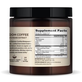 Dr. Mercola Mushroom Coffee with Lion's Mane Extract, Instant Arabica Coffee, 500 mg Lion's Mane Extract, Dietary Supplement, Supports Cognitive Health, Non-GMO - 3.88 Oz (110g), 20 Servings