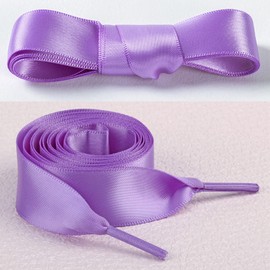 JK Home 5 Pairs 140cm Flat Satin Ribbon Shoe Laces 20mm Wide Soft Silk Shoelaces Shoes Strings for Women Girls Trainers Boots Sneakers Skate Sport Shoes Casual Shoes