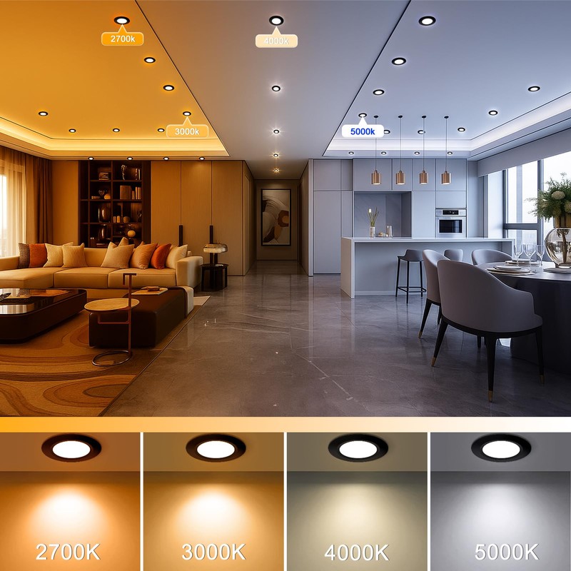YGS-Tech 2 Inch LED Recessed Lighting, Dimmable Downlight 3W(35W Halogen