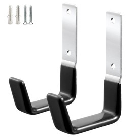 GeeWatom Heavy Duty Steel Garage Hooks,Garage Storage Utility Hooks,Anti-Slip Hanger, Tool Organizer,Steel Wall Mount Organizer, Garden Hose Hanger (Small-2PC)