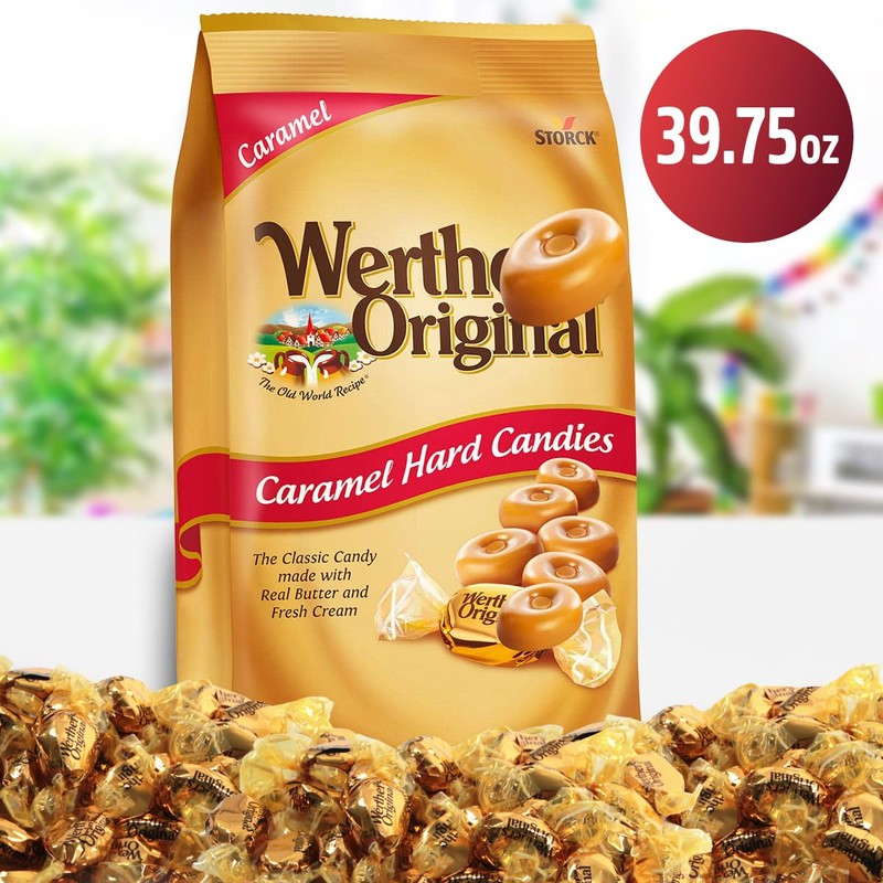 Werther’s Original Caramel Hard Candy, 39.75oz Pack of Carmels Candy,