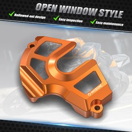 NICECNC Orange Motorcycle Aluminum Chain Sprocket Guard Front Sprocket Case Protector Compatible with 1290 Super Adventure R 2021-2024, 1390 Super Duke R EVO 2024, Replacement for 61703096033
