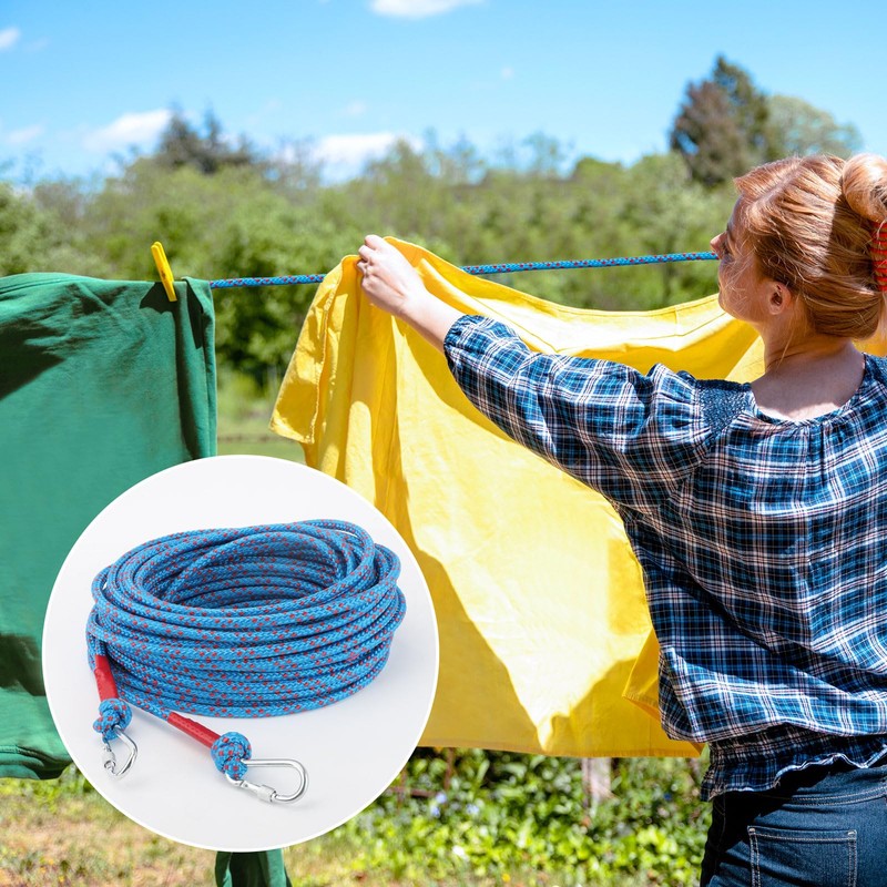 20M Polyester Washing Line Rope,10MM Heavy Duty Clothes Line with