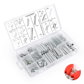 UKOFEW 200 Piece Spring Assortment Set Kit, Various Tension Springs, Stainless Steel Compression Springs, Steel Springs with Box, for Tools and Devices