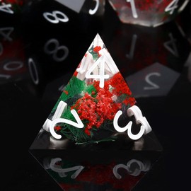 Haxtec DND Dice Set Sharp Edge Resin Dice Set with Dice Case, Flower D and D Dice, Polyhedral D&D Dice Set for Dungeons and Dragons TTRPGs DND Gift