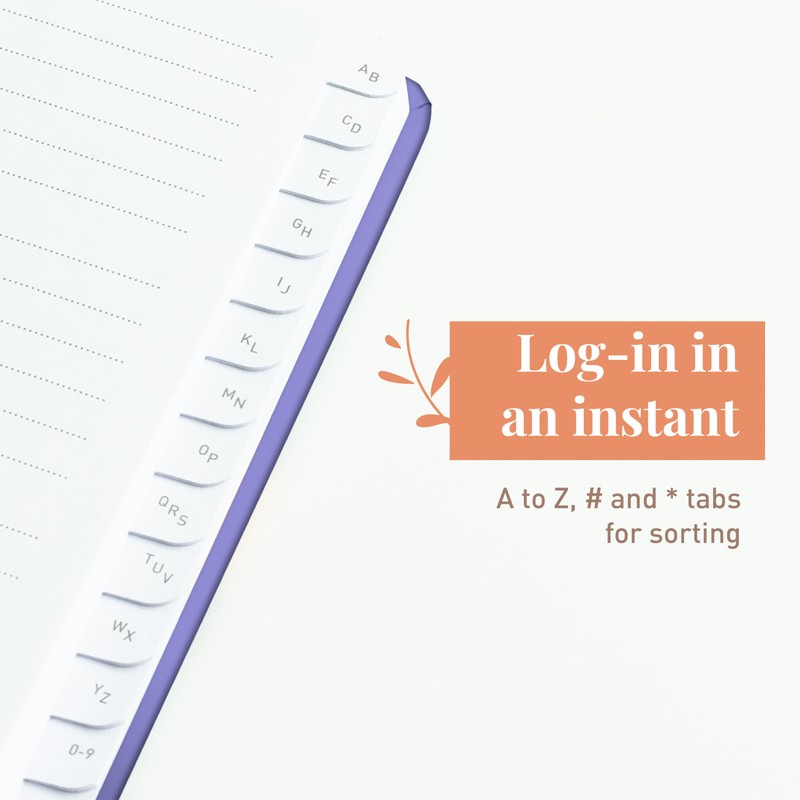 Rileys & Co. Password Book with Alphabetical Tabs, Password Keeper,