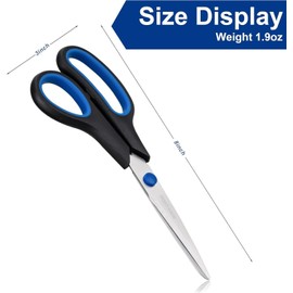 Scissors Set of 6-Pack 8 Scissors All Purpose Comfort-Grip Handles Sharp Sciss