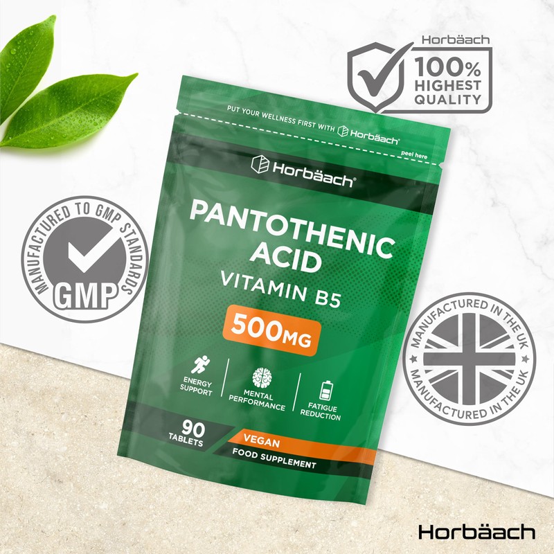 HI Vitamin B5 Pantothenic Acid 500 mg 90 Vegan Tablets