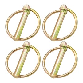 JNNJ 4 Pieces Folding Cotter Pins, Lawn Fasteners, Heavy Duty Lynch Pin Shaft Spring Loaded Linch Retaining Pins for Tractors, Trailers, Lawnmower(M6)