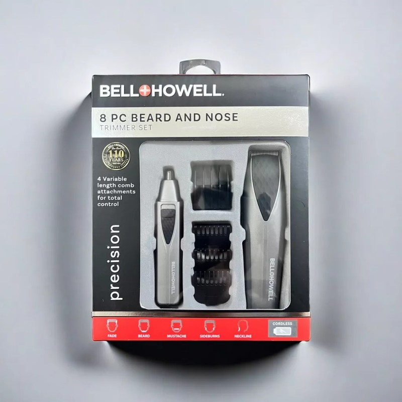Bell+Howell Multi Purpose Nose & Hair Trimmer Set 8 Piece