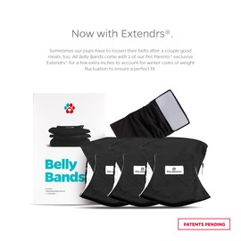 Pet Parents Premium Washable Belly Bands for Male Dogs & Extendrs, (3pack) of Male Dog Diapers & Male Dog Belly Bands, Color: Black, Size: Medium Dog Diapers Male