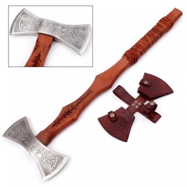 Armory Replicas DOUBLE HEAD AXE SCANDINAVIAN RAIDER BITTED CARBON STEEL VIKING INSPIRED OUTDOOR