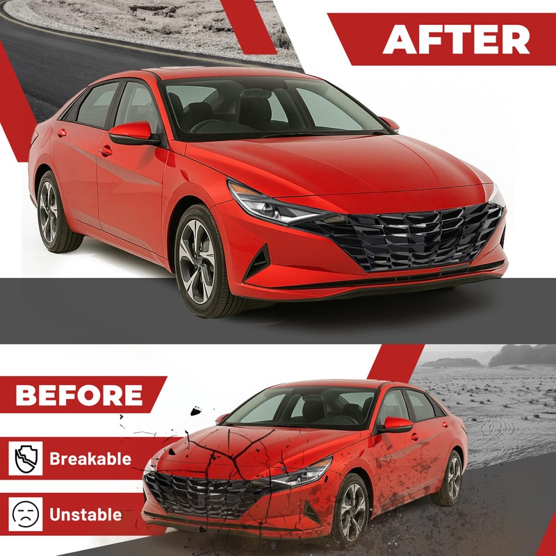 HECASA Front Grille Compatible with 2021-2023 Hyundai Elantra w/o Adaptive