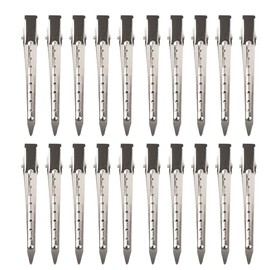 Pinzas Pelo Peluqueria, 20 piezas de pinzas para el cabello, clips de pico de pato de acero inoxidable antideslizantes profesionales para peinado coloración del cabello plata
