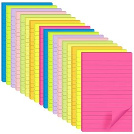 Paquete de 18 notas adhesivas forradas de 4 x 6 pulgadas, almohadillas autoadhesivas de colores brillantes, notas adhesivas, reciclables, fciles de...