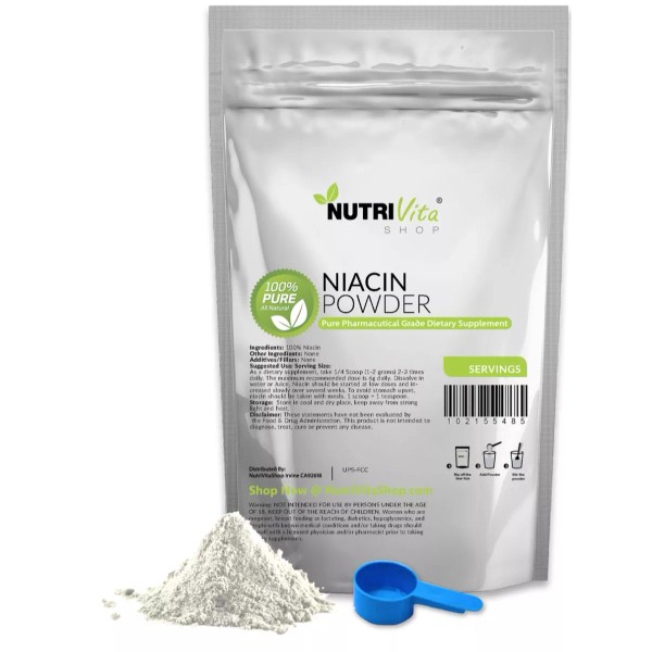 NutriVitaShop 3.5 oz (100g) NEW 100% PURE NIACIN NICOTINIC ACID