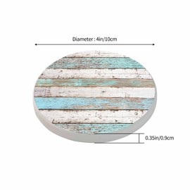 Pznen Texture of Vintage Wood Boards Table Coasters for Drinks Retro Colorful Wooden Cracked Paint 100% Diatomite Home and Dining Room Bar Decor 4 X 4 X 0.35 Inch for Men Women