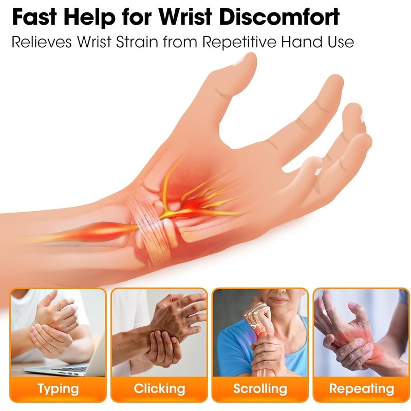 Cordless Wrist Heating Pad with Red Light for Carpal Tunnel