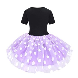 Dressy Daisy Kids Minnie Style Girls Polka Dot Pattern Costume Birthday Party Headband Included 3-4 Years Old Purple