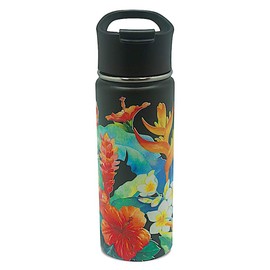 Hawaii Style Island Flask Tumbler Garden Black