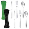 Dacitiery 2 Set Camping Cutlery, Stainless Steel Cutlery Set with