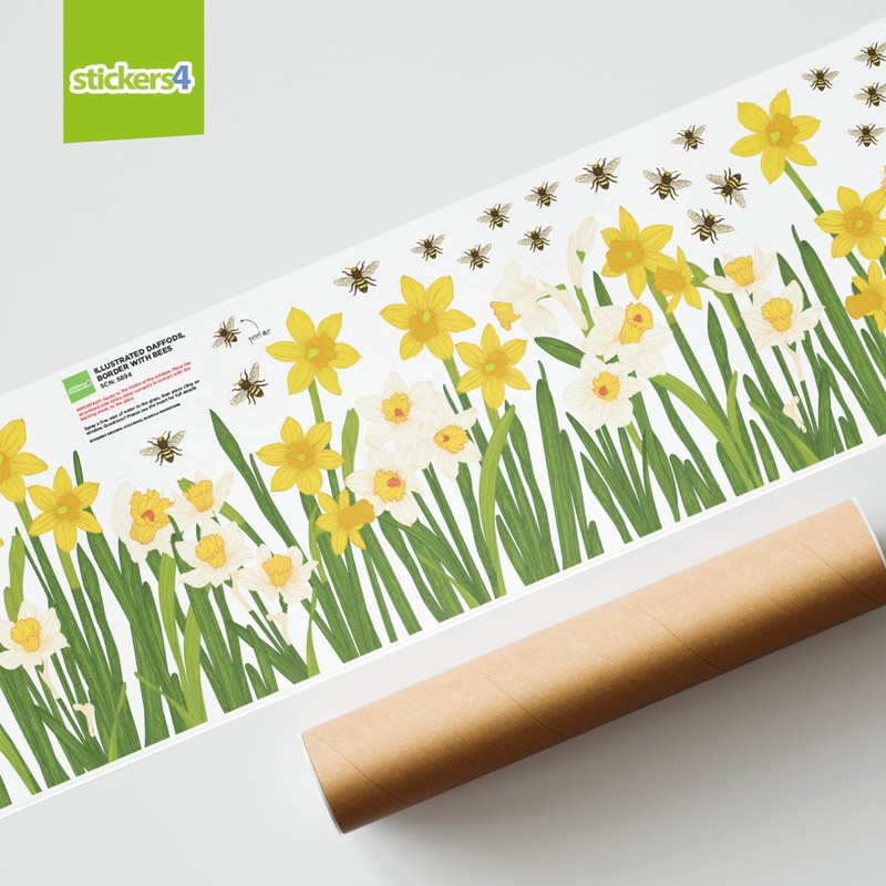 Stickers4 - Spring Window Stickers for Glass - Daffodill and