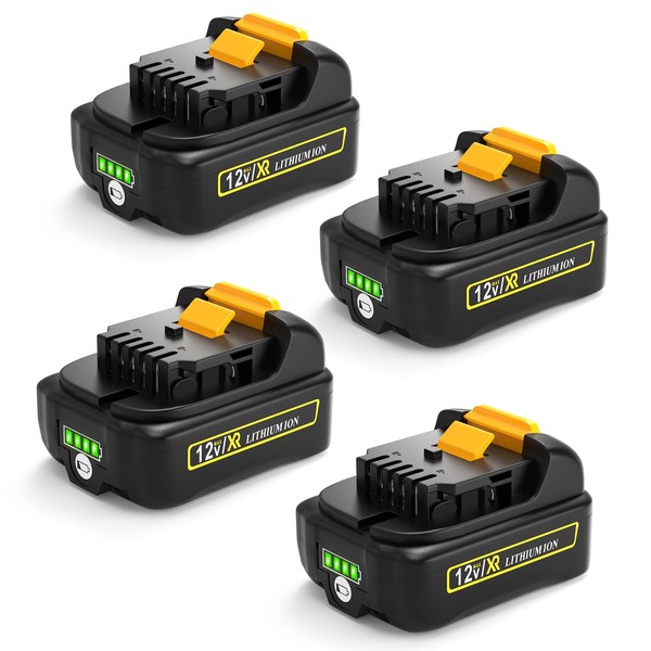 Lenoya 4/Pk 3.0Ah Replacement for Dewalt Battery 12V DCB120 DCB127