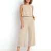 cllios Two Piece Linen Sets for Women Pants Casual Dressy