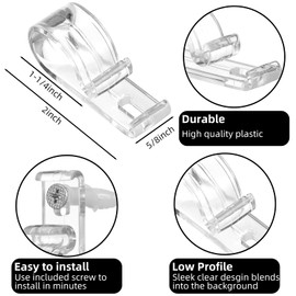 Barydat Roller Shade Clear Safety Chain and Cord Guide Curtain P Clip Blind Cord Holder Fixation Hook Bead Chain Tension Device with Screws for Roller Vertical and Roman Shades (20 Sets)