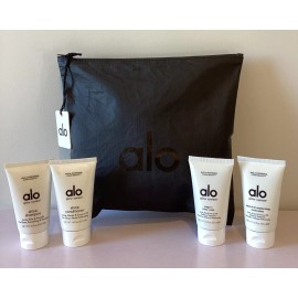 ALO GLOW SYSTEM Travel Set Pouch Shampoo Conditioner Body Wash Lotion Clean New