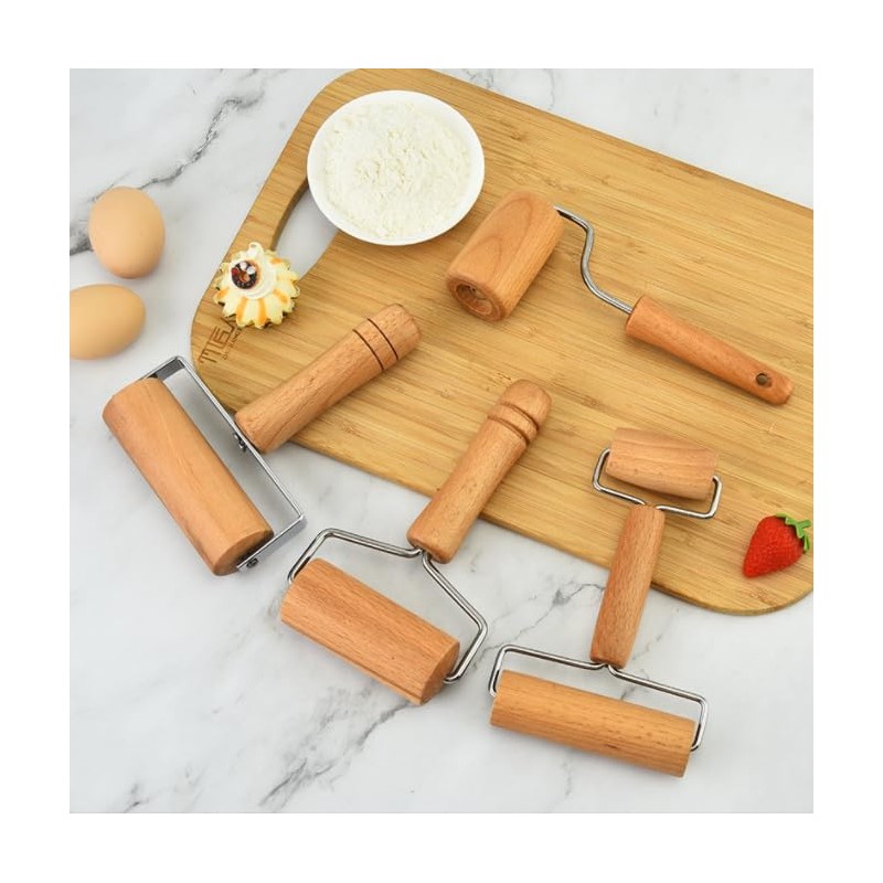 Pastry Pizza Baking Roller Pin, Non Stick Wood Rolling Pins