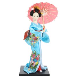 Kichvoe 1 Piece Japanese Geisha Kimono Geisha Figure with Fan Collectible Figure Home Table Decoration Craft Statuette Folk Ethnic Collectible Figure Decoration