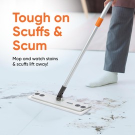 Superio Miracle Mop with 3 Magic Eraser Refils - Melamine Sponge Replacements- Telescopic Handle, Velcro Mop Head, Chemical-Free Cleaning for Tile, Vinyl, Marble, Stone