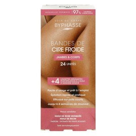 Bypasse cold wax strips for arms and legs 24p + finishing tissue 4p set, 1 piece / 바이빠세 콜드 왁스 스트립 팔 다리용 24p + 피니싱티슈 4p 세트, 1개