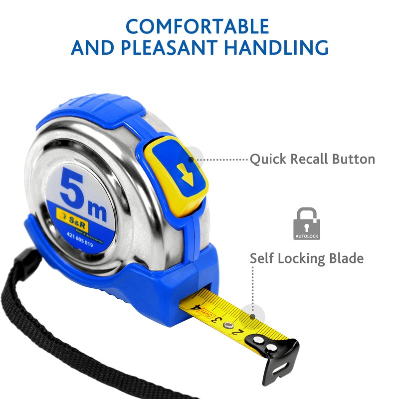 S&R tape measure 5.0 m x 19 mm, conveyor belt
