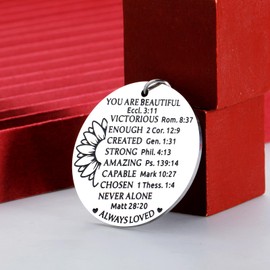 Christian Gifts for Women Men Inspirational Gifts for Women Faith Based Gifts for Women Bible Verse Keychain Gifts for Women Friends Baptism Gifts Religious Spiritual Gifts Catholic Gifts