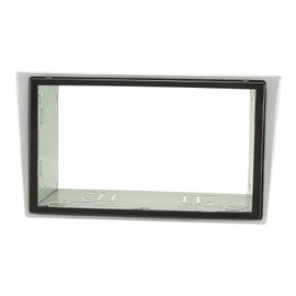 tomzz Audio 2439-114 Double DIN Radio Fascia Set Compatible with Opel Corsa C Combo Omega B Vectra C Meriva Matte Chrome with Installation Kit