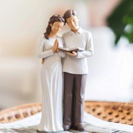 Husband & Wife Praying Couple Statue Sculpture - Husband Wife Gifts