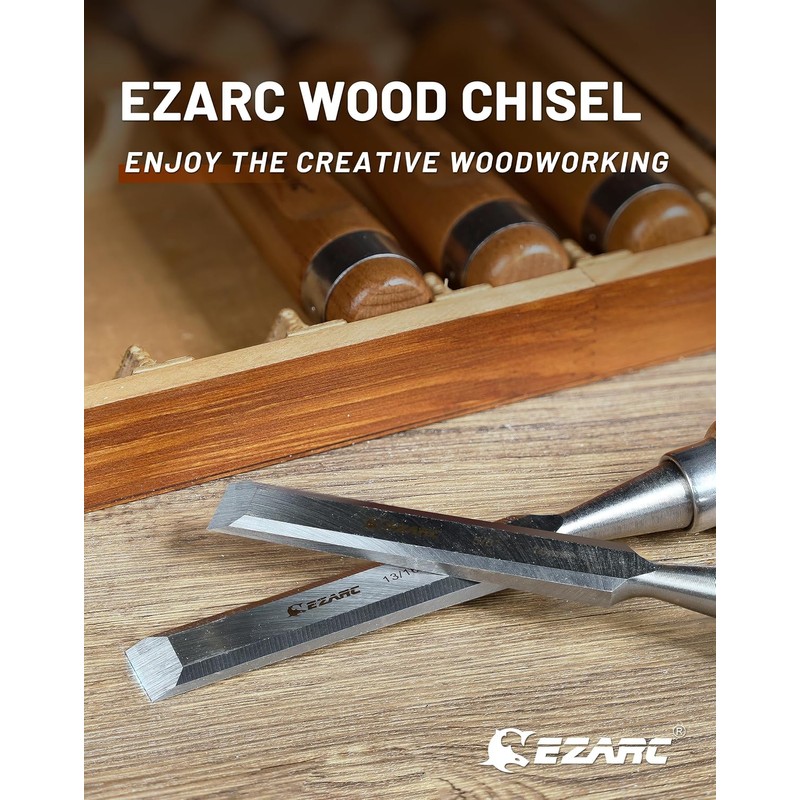 EZARC 6 Pieces Wood Chisel Tool Sets Woodworking Carving Chisel