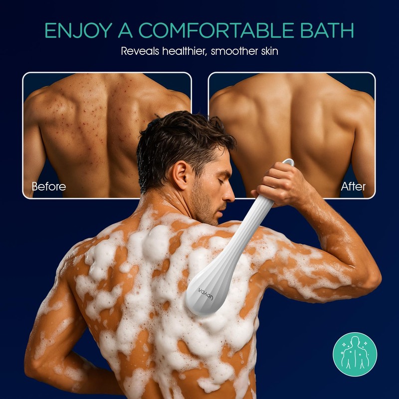 VOYOR Electric Silicone Body Scrubber, Back Scrubber for Shower, Waterproof